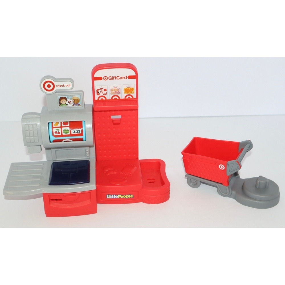 Fisher Price Little People 2024 Target Playset Checkout Counter & Shopping Cart